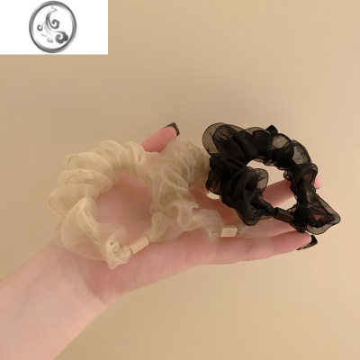 JiMi韩国简约ins气质流光网纱发圈高级感扎马尾头绳女夏季2022年新款