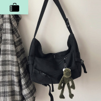 ins帆布包包女日系大容量简约百搭大学生上课单肩韩版原宿斜挎包NEW LAKE女斜挎包