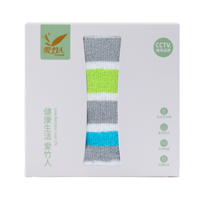 爱竹人 单条条纹毛巾 30x60cm 盒