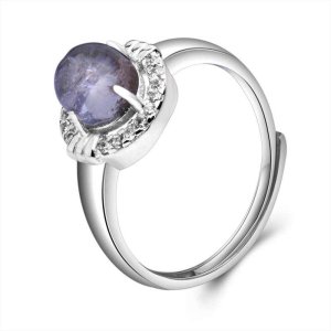 梦克拉 Mkela S925银镶发晶戒指 炫动 戒指 水晶 民族风 女士 活口