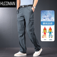 HLCOMAN工装裤男款冲锋裤子宽松直筒大码男裤款户外多袋运动长裤