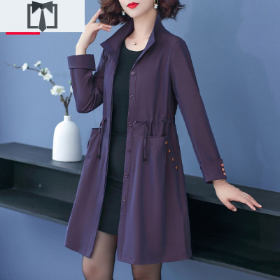 SUNTEK妈妈风衣女中长款春装外套新款洋气40岁50时尚中老年女装春秋上衣风衣