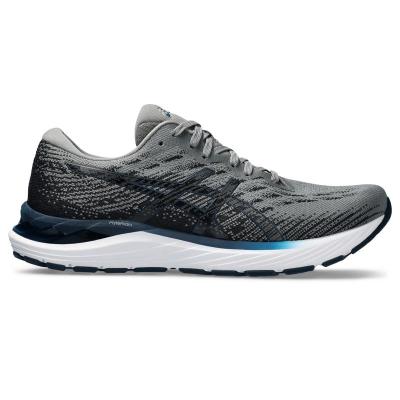 亚瑟士(ASICS)透气舒适缓震跑鞋男款专业运动跑步鞋灰面白条低帮