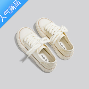 SUNTEK2023夏季新款透气百搭平底白色帆布鞋女薄款板鞋学生ins小白鞋女