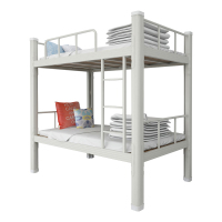 臻远 XCC-12 钢制型材床双层床员工宿舍上下铺学生公寓床双人床铁艺高低床 双层床1200宽白