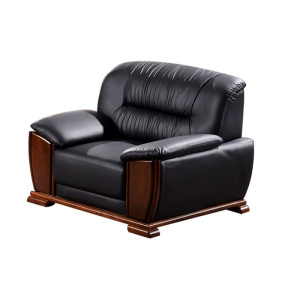 匡大 办公沙发中式商务沙发 牛皮沙发 单人位