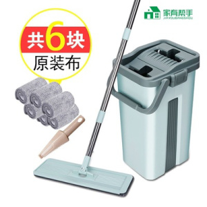 免手洗拖把家用一拖净刮刮乐拖布自拧水平板拖把桶懒人拖地