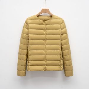 纯色短款长袖简约羽绒服女新款时尚圆领鸭绒秋冬外套_682