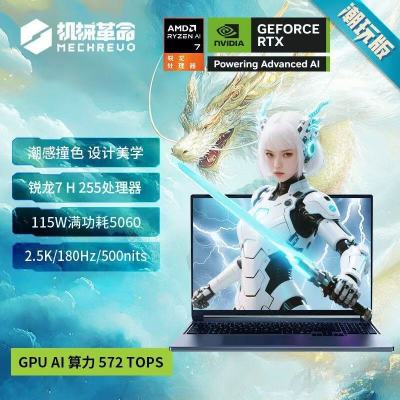 [政府补贴]机械革命(MECHREVO)蛟龙16Pro潮玩版游戏本 R7255 5060 酷趣灰 16英寸180Hz 32G+1T 游戏笔记本电脑