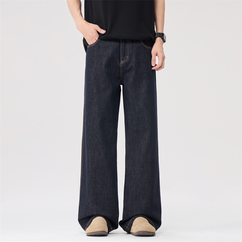 时尚休闲2026春夏新款原牛不色宽松阔腿直筒牛仔百搭潮牌男长裤