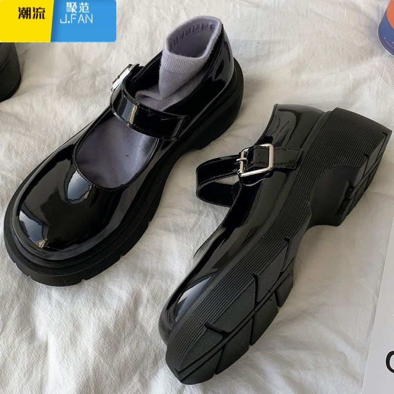 聚范脚宽胖肥大码女鞋31一46玛丽珍小皮鞋女百搭复古英伦风日系jk单鞋