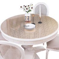 美帮汇圆桌布pvc防水防油防烫免洗圆形桌垫餐桌布不透明软玻璃水晶板