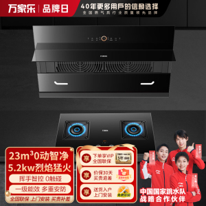 万家乐 烟机灶具两件套 AL5+C6R1 23立方侧吸自动清洁抽油烟机 5.2kw燃气灶烟机灶具家用套餐