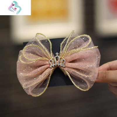 韩国皇冠头饰儿童发饰女童蝴蝶结发夹公主超仙女宝宝发箍发绳你那么美浅蓝皇冠纱蝴蝶结发箍