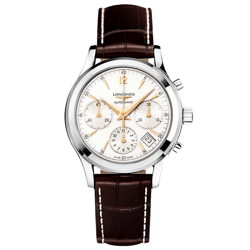 浪琴(longines)男表经典复刻系列手表多功能机械表l2.742.4.76.2皮带