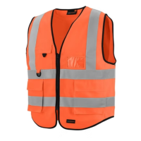 CMCBRIGHT反光背心 拉链式反光衣 环卫施工工地汽车交通安全警示001008O荧光橙 3XL