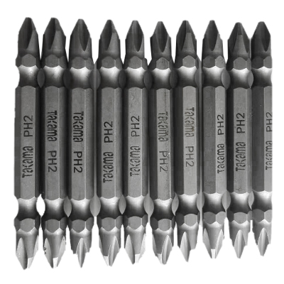 takama(高松)403211 双头十字螺丝批头套装10件套起子头旋具头电动批头S2带强磁 PH2X110