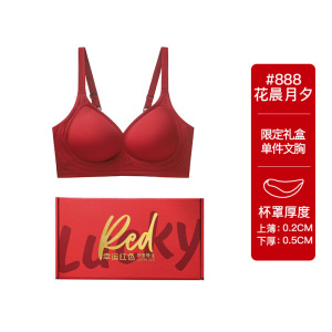 马年本命年红色内衣女小胸聚拢显大结婚新娘内裤袜子文胸礼盒套装