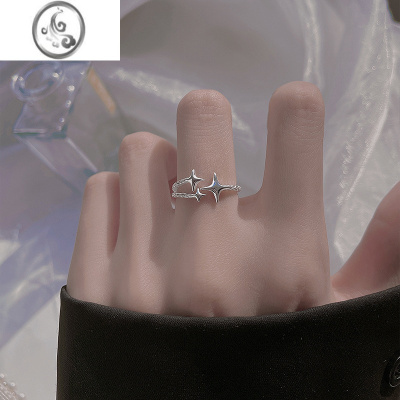 JiMi925银银流星戒指女设计高级感轻奢小众冷淡风食指戒ins潮个性指环