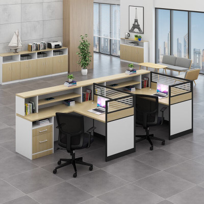 域赢屏风办公桌职员办公桌简约现代隔断员工位电脑桌工作卡位F型2人