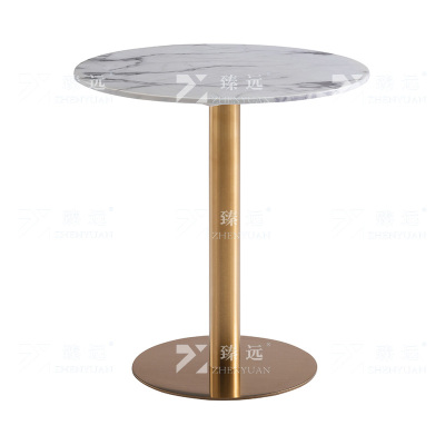 臻远 ZY-VC112708 洽谈桌岩板餐桌 700*700*750 单位:1张