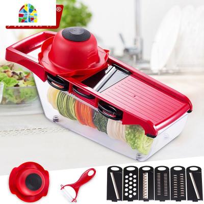 切丝器刨丝机切片器多功能土豆丝蔬菜刨削红萝卜刮皮刀粗条商用 FENGHOU 多功能款(5个刀片配护手器)