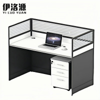 伊洛源屏风工位办公桌单人位含柜1400*700*750mm套