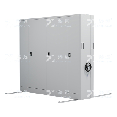 臻远ZY-MJJA-24 手摇密集架移动档案柜钢制轨道密集柜 通门 一列3组