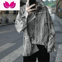 七斓 港味潮男宽松韩版ulzzang时髦百搭个性衬衫长袖衬衣韩风