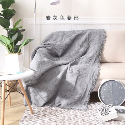 家柏饰(CORATED)沙发巾全盖布北欧沙发垫套毯冬季加厚弹力通用懒人沙发罩 岩灰色菱形 90*90cm