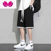 七斓短裤男士夏季潮流宽松冰丝休闲五分裤薄款ins大裤头篮球运动裤子