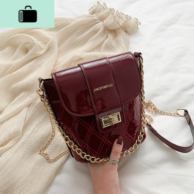 春夏网红小包包女2020新款潮ins超火链条菱格包时尚水桶斜挎包包NEW LAKE女士单肩包