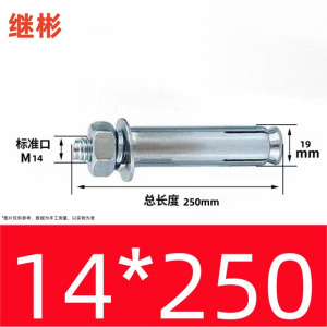 JIBIN/继彬 GB22795-表5 膨胀螺栓 碳钢 镀白锌 M14×250 个
