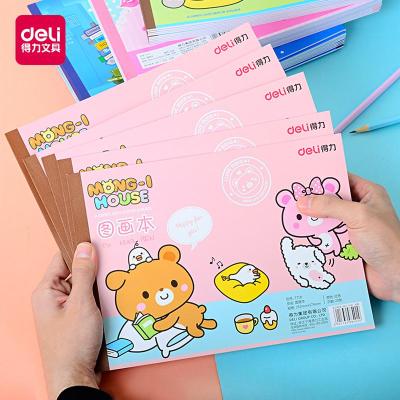 得力（deli）图画本空白儿童绘画本水彩本画画纸小学生用美术本幼儿园画画本儿童涂鸦本小学一年级10本装B5粉蓝各5本