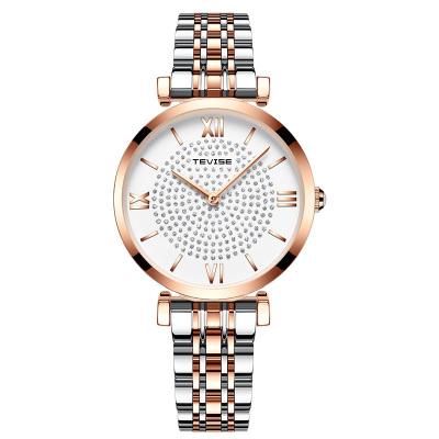瑞士品牌手表TEVISE特威斯2020新款满天星手表女士时尚防水石英表