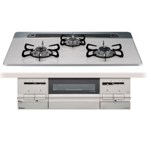 日本原装进口PALOMA百乐满嵌入式燃气灶BRILLIO系列75cm玻璃银色台面PD-743WS-75CV 13A天然气