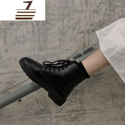 尗卡帅气短靴韩版ins超火英伦学院复古pu街拍厚底机车chic马丁靴女女士靴子