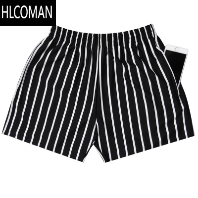 HLCOMAN运动短裤男透气跑步条纹足球篮球四分健身房大码弹性排汗松紧裤衩