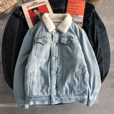 NEWLAKE情侣牛仔衣外套男加绒加厚保暖休闲夹克大码棉衣羔毛上衣潮棉衣