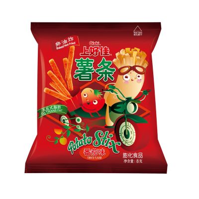 上好佳薯条零休闲聚会小吃膨化食品休闲食品8g*25包番茄味