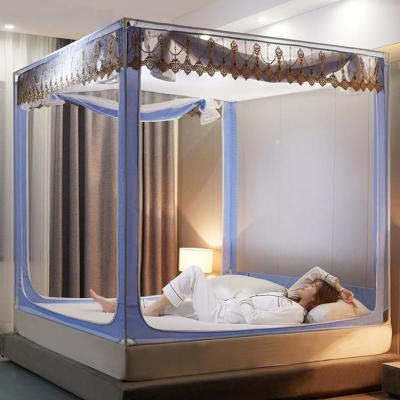 家柏饰(CORATED)新款防摔坐床拉链蚊帐1.5米加密公主风蒙古包1.8m床家用加厚支架