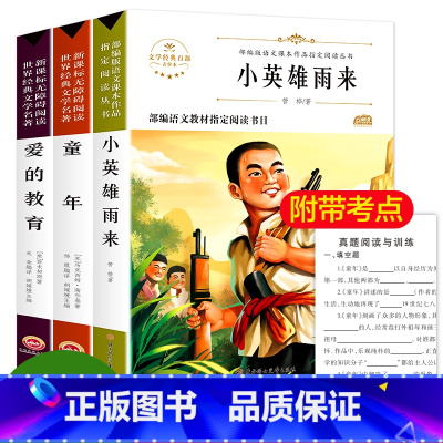 [正版]爱的教育六年级必读小英雄雨来童年书高尔基原著全套3册 课外书经典书目完整版快乐读书吧三上小学生6年级阅读书籍管