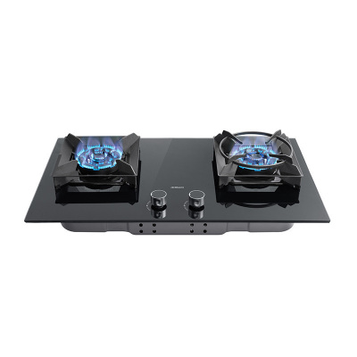 老板(ROBAM) 燃气灶5.2kW大火力嵌入式燃气灶双眼灶抗污易清洁台式可调节熄火保护燃气灶57BX(天然气)火山岩黑