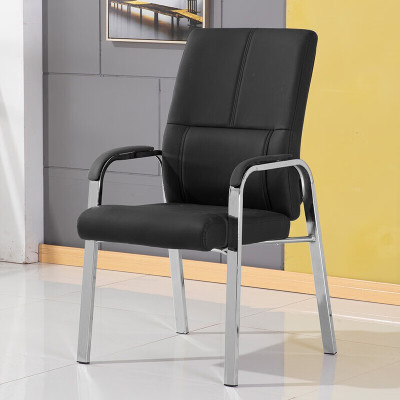 NHZHIW人体工学电脑椅办公椅皮椅四角椅会议椅职员椅黑色皮扶手