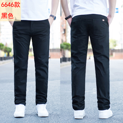 SUNTEK春季裤子男潮流百搭休闲长裤男直筒弹力休闲裤男宽松男士西裤黑色西裤