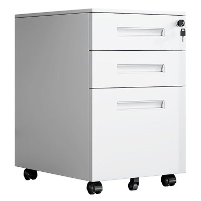 苏宁 质凡 文件柜活动柜推拉矮柜带轮黑色一字拉手/ZF-HDG010/390*500*600mm