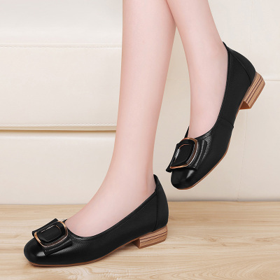 古奇天伦皮鞋单鞋女软皮不累脚女鞋软面软底舒适女鞋牛皮秋季秋鞋5157