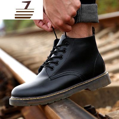 尗卡男士马丁靴英伦风短靴中帮皮靴大码男靴子高帮大头皮鞋工装靴潮鞋