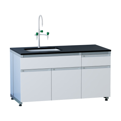 臻远 ZY5052113 实验室 工作台化验室操作台化验桌 钢木暖白1.5米边台+水槽