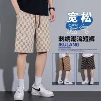 冰丝薄款休闲宽松短裤夏季港风男士沙滩裤时尚休闲五分裤